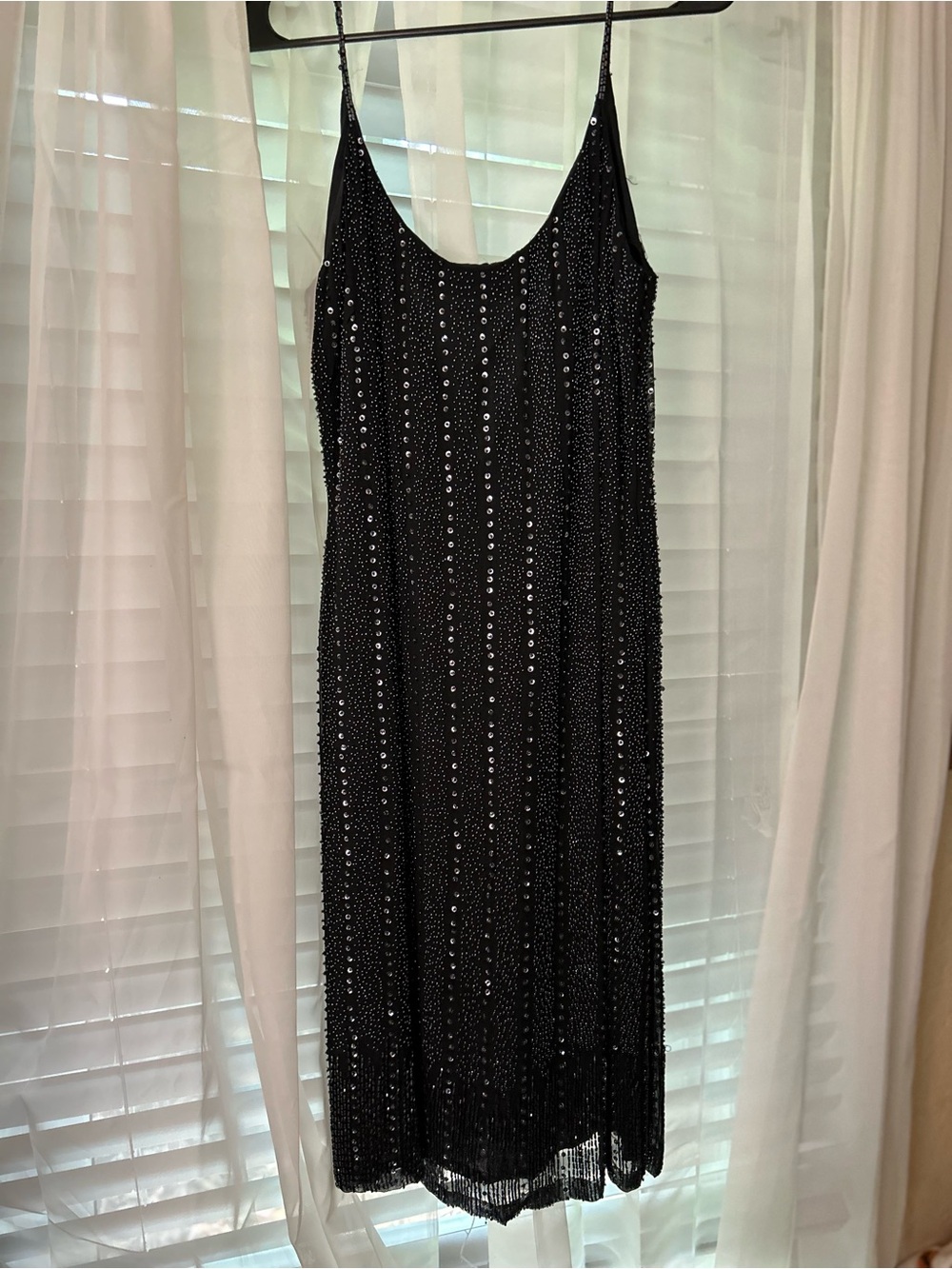 90s Vintage Black Beaded Dress! Adriana Pappell size 6